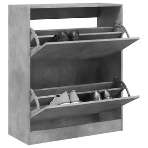 Shoe Cabinet Concrete Grey 80x34x96.5 cm Engineered Wood