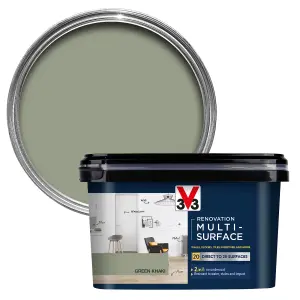 V33 Renovation Green Khaki Satinwood Multi-surface paint, 2L