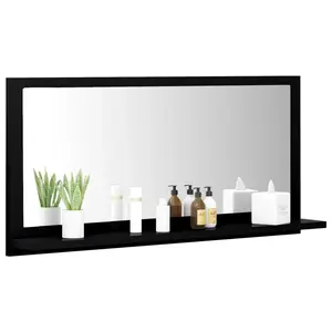 Dorlene Framed Wall Mounted Bathroom Mirror Black / 90 cm