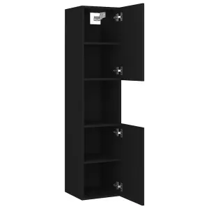 Berkfield Bathroom Cabinet Black 30x30x130 cm Engineered Wood