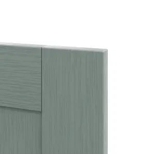 GoodHome Alpinia Matt green wood effect Shaker Drawer front, bridging door & bi fold door