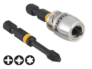 Dewalt DT70535T-QZ Impact Torsion Bits PZ2 x 50mm x2 & Magnetic Screwlock Sleeve