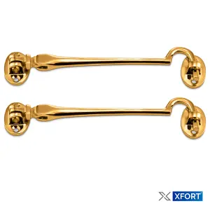 XFORT 100mm Polished Brass Cabin Hook