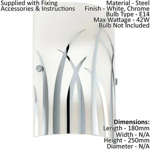 Wall Light Colour White Chrome Shade White Chrome Glass Painted Bulb E14 42W