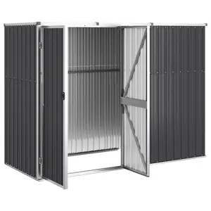 Garden Tool Shed Anthracite 225x89x161 cm Galvanised Steel