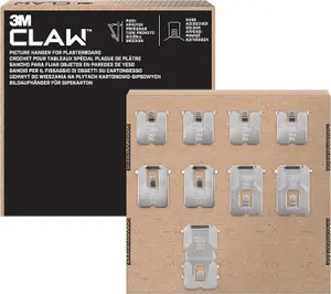 New 3M CLAW™ Plasterboard Picture Hanger Assorted Pack 9 Picture hanging / Mirror Hanging Hooks