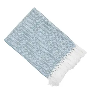 Malini Diamond Design Throw Blue