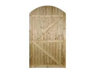 CARLA Flat Bow Top Single Timber Gate 750mm Wide x 1800mm High - Tongue & Groove Close Boarded CA40