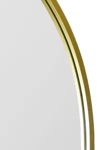 MirrorOutlet Arcus - Gold Framed Arched Garden Wall Mirror 71" X 35" (180CM X 90CM)