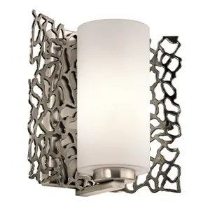 Elstead Silver Coral 1 Light Wall Light Silver, E27