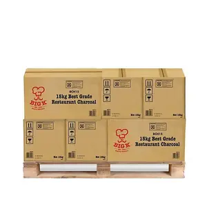 Big K Products Flama Restaurant Grade Charcoal, 2 Hours Cooking Time, BCH15-BQ-QTRPLT, 14 x 15kg Boxes on a Quarter Pallet