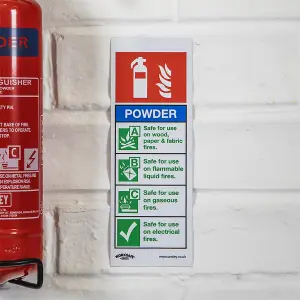 Sealey Safe Conditions Sign Powder Fire Extinguisher Self-Adhesive Vinyl SS52V1