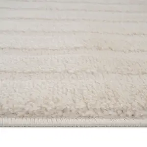 Cream Beige Groove Velvety Soft Rug 160x230cm