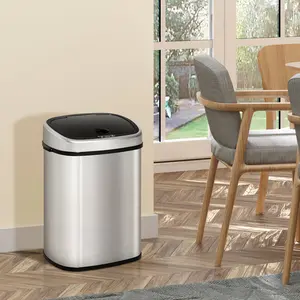 Steel Motion Sensor Rubbish Bin 48L