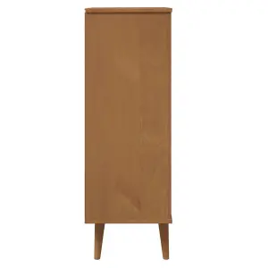 Berkfield Shoe Cabinet MOLDE Brown 59,5x35x103 cm Solid Wood Pine