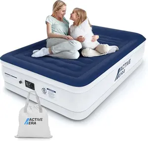 Active Era Luxury King Size Air Bed - Elevated Inflatable Air Mattress, Electric Built-In Pump, Raised Pillow & Structured I-Beam Technology, Height