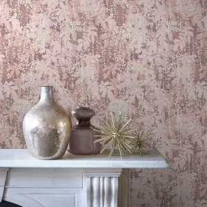 Clarissa Hulse Canopy Antique Rose & White Smooth Wallpaper