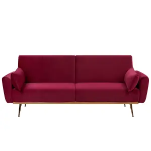 3 Seater Sofa EINA Burgundy Velvet