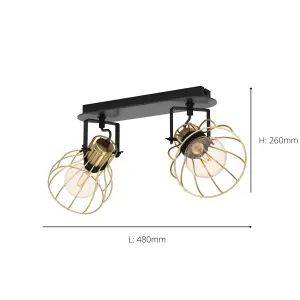 EGLO Sambatello IP20 Brushed Brass Ceiling Spotlight