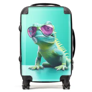 Happy Splashart Iguana Wearing Glasses Suitcase - Cabin