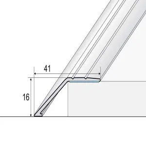 A47 41mm Aluminium Wood Effect Self Adhesive Door Threshold Ramp Profile - White Pine, 0.9m