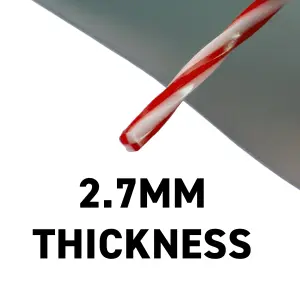 15m of strimmer/trimmer line,red/white twist line gives you more cutting edge for cleaner and quicker cut(2.7mm)