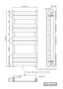 Rinse Flat Panel Bathroom Heated Towel Rail Ladder Radiator Warmer -1000x450mm White