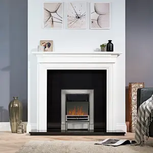 Focal Point Soho 2kW Chrome effect Electric Fire With reflective glass flame (H)555mm (W)390mm (D)114mm