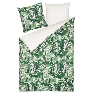 Duvet Cover Set GREENWOOD 135 x 200 cm Cotton Sateen Green