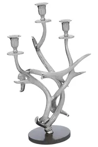 Interiors by Premier 3 Candles Antler Candelabra Holder, Candle Holder for Dining Table, 3 Candle Holder Centrepiece