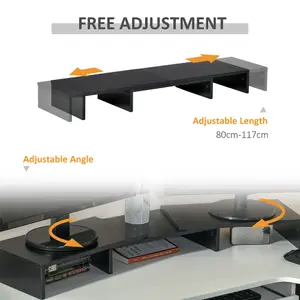 Vinsetto Monitor Stand Screen Riser w/ Adjustable Length for Two Laptop Max