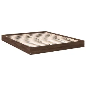 Berkfield Bed Frame without Mattress Brown Oak 150x200 cm King Size Engineered Wood