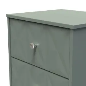 San Jose Ready assembled Green 2 Drawer Bedside chest (H)521mm (W)450mm (D)395mm