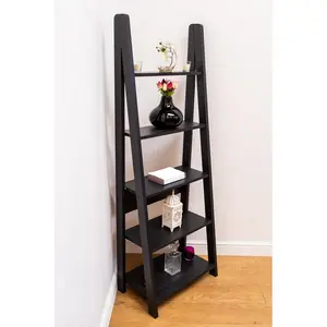 Arelious Ladder Bookcase Black