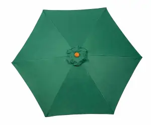 2.5m Green Crank and Tilt Parasol Woodlook Aluminium Pole