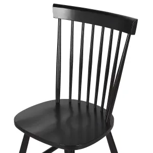 Set of 2 Dining Chairs BURGES Rubberwood Black