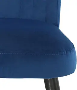 Dunelm Taylor Dining Chair, Velvet, Modern, Blue, Taylor Navy, Fabric/Velvet