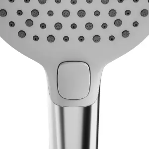 GoodHome Kolima Chrome effect 3-spray pattern Shower head, 249mm