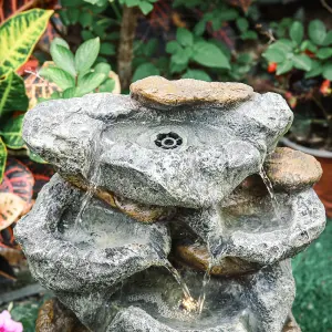 Waterfall Solar Powered Outdoor LED Resin Fountain Water Feature