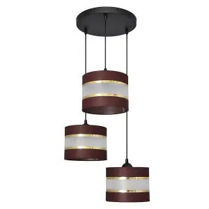 Luminosa Helen Cluster Pendant Ceiling Light Brown, Gold, Black 35cm