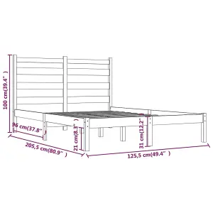 Berkfield Bed Frame White Solid Wood Pine 120x200 cm