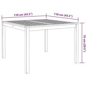 3 Piece Garden Dining Set Solid Wood Acacia