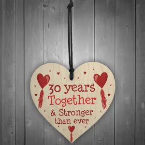 30th Anniversary Gift Wood Heart Perfect Gift For Husband And Wife Him Her Keepsake