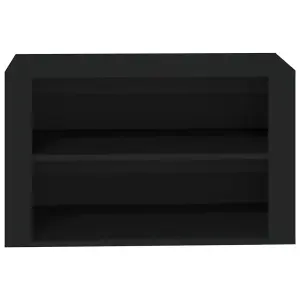 Berkfield Shoe Rack Black 75x35x45 cm Engineered Wood