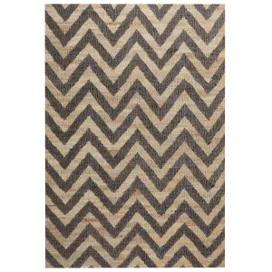 Jute Area Rug 160 x 230 cm Beige and Black DEDEPINARI