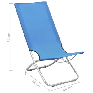 Berkfield Folding Beach Chairs 2 pcs Blue Fabric