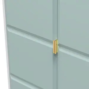 Cube Ready assembled Modern Matt duck egg & white Tall Double Wardrobe (H)1970mm (W)740mm (D)530mm