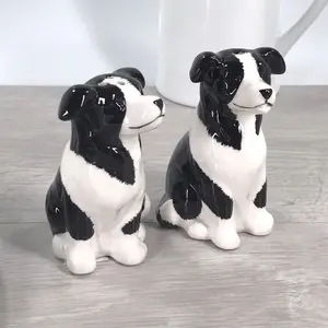 Border Collie novelty Salt and Pepper ceramic shaker set Dog lover gift box