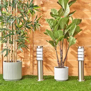 ValueLights Wharf Modern Outdoor Stainless Steel Bollard Lantern Light Post