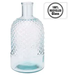 URBNLIVING 24cm Height Bottle Glass Honeycomb Design Flowers Arrangements Vase